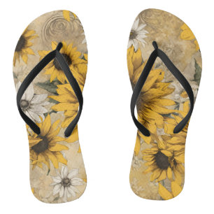 Sunflower Flip Flops
