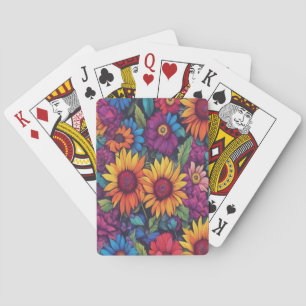 Sunflower Floral #212 - Playing Cards