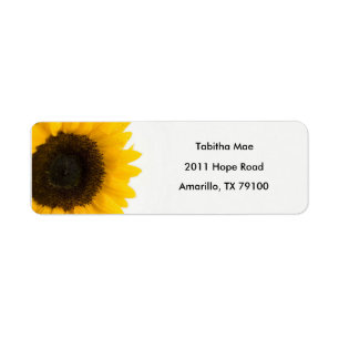 Sunflower Floral Address Label