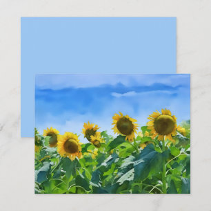 Sunflower Floral Art Note Card Set
