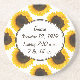 Sunflower Floral Baby Stat Coaster