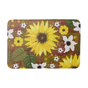 Sunflower Floral  Bath Mat