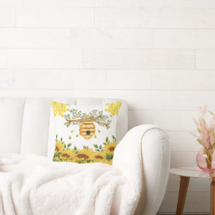 Sunflower Floral Bee Hive Cushion