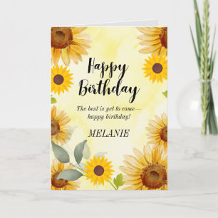 Sunflower Floral Birthday Card