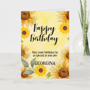  Sunflower Floral Birthday  Card