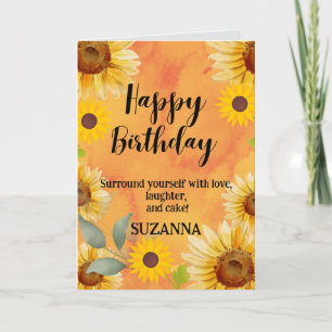  Sunflower Floral Birthday  Card