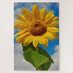   Sunflower Floral Botanical Elegant Bright Summer Jigsaw Puzzle