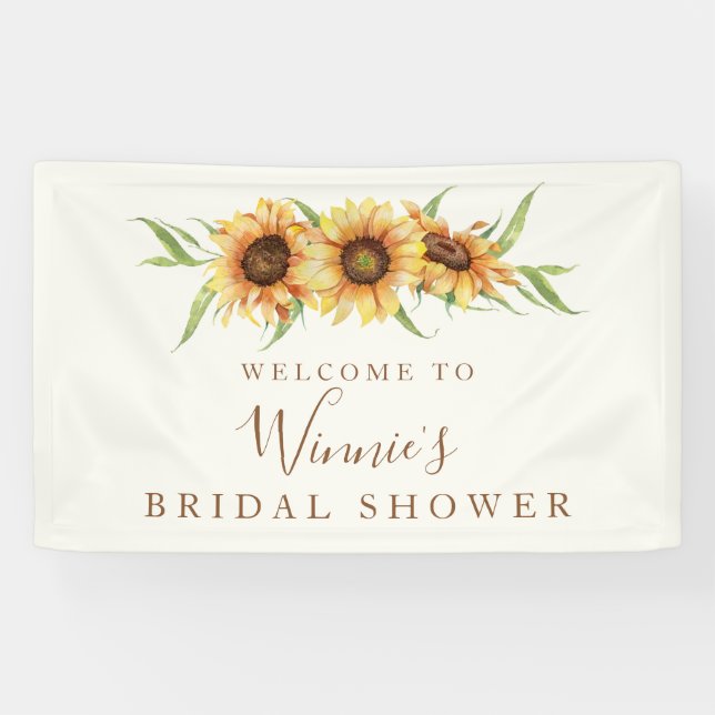 Sunflower Floral  Bridal Shower Banner (Horizontal)