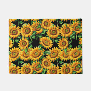 Sunflower Floral Cottagecore Pattern Doormat