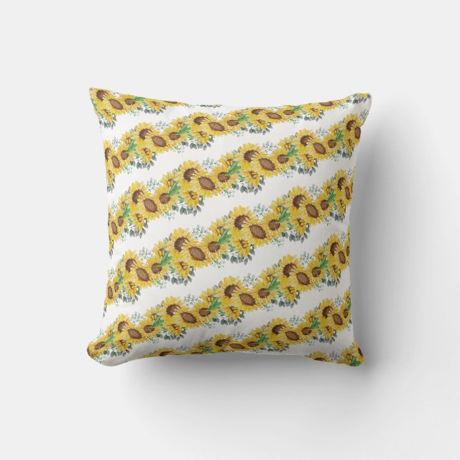 sunflower, floral, cushion (Front)