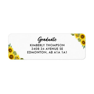 Sunflower Floral Custom Modern Graduation
