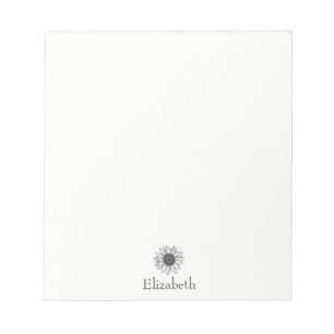 Sunflower Floral Custom Name Business Notepad