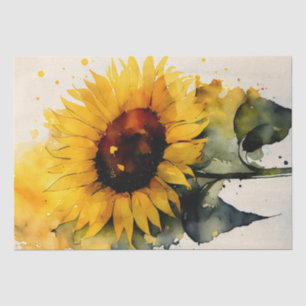 Sunflower Floral Decoupage Watercolor Tissue Paper