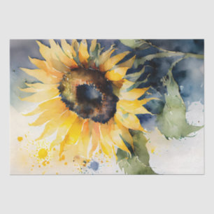 Sunflower Floral Decoupage Watercolor Tissue Paper