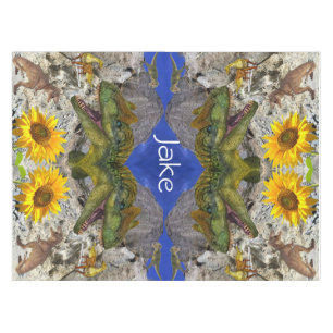 Sunflower Floral DinosaurTablecloth Tablecloth