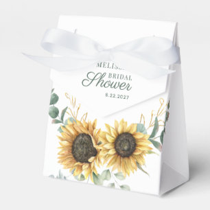 Sunflower Floral Eucalyptus Bridal Shower Favour Box