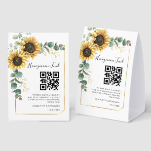 Sunflower Floral Eucalyptus Honeymoon Fund QR Code