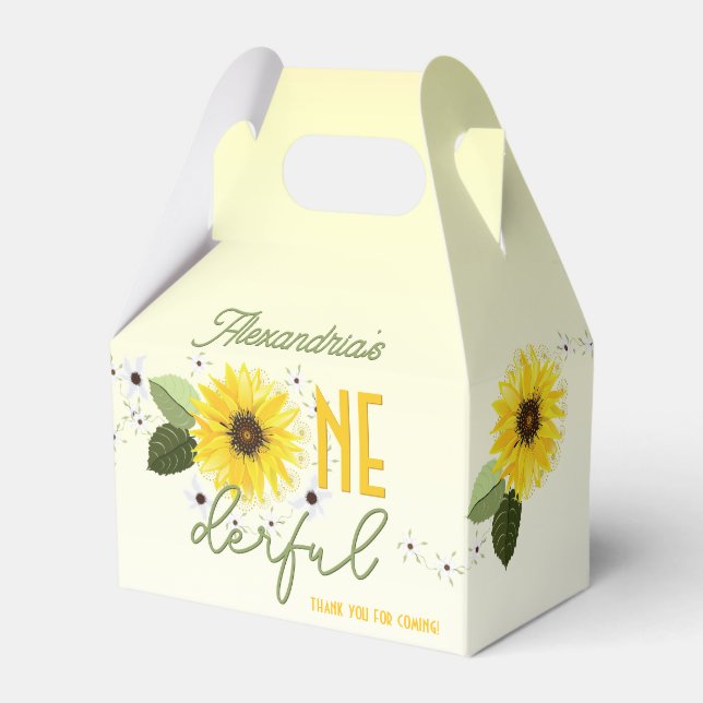 Sunflower Floral Favour Box (Front Side)