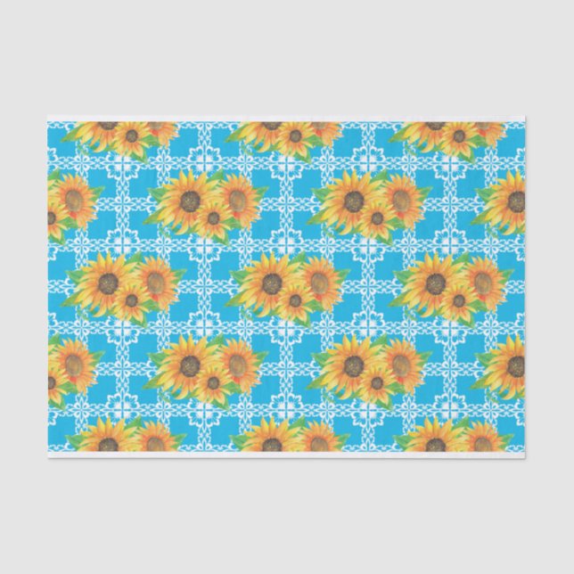 Sunflower Floral Frog Tissue Paper (Front)