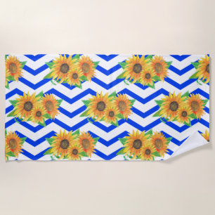 Sunflower Floral Gardens Beach Towel