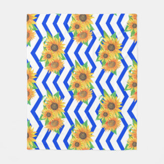 Sunflower Floral Gardens Fleece Blanket