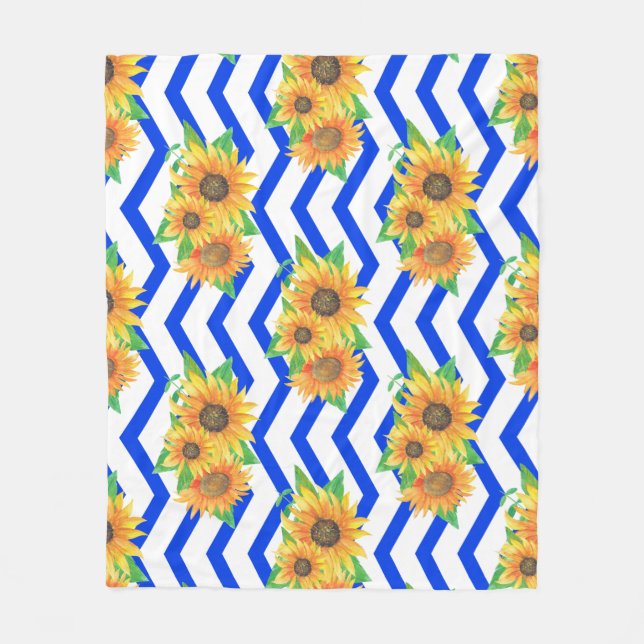 Sunflower Floral Gardens Fleece Blanket (Front)