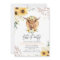 Sunflower Floral Highland Cow Birthday Party 