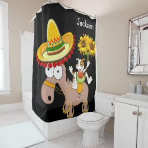 Sunflower Floral Horse Shower Curtain