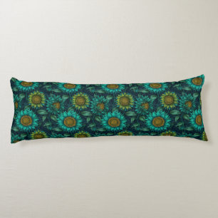 Sunflower Floral Interior Decor Vintage Down Body Cushion