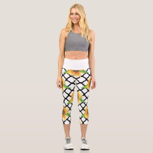Sunflower Floral Meaning Capri Leggings