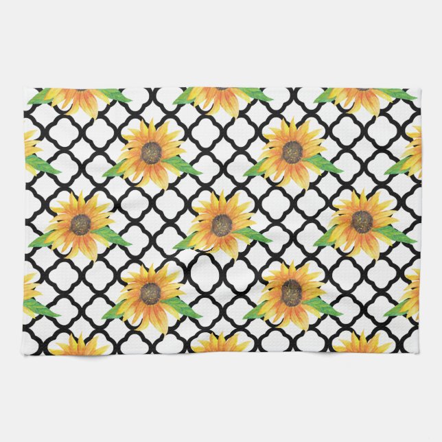 Sunflower Floral Meaning Tea Towel (Horizontal)