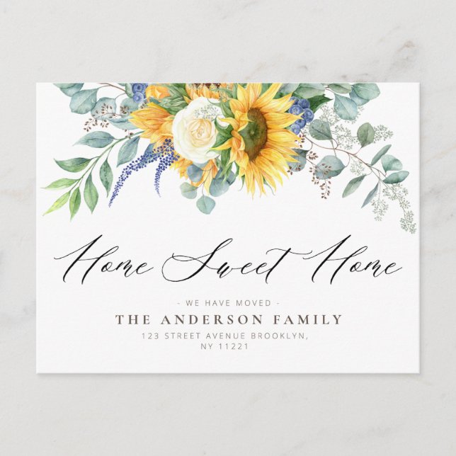 sunflower floral moving Postcard (Front)
