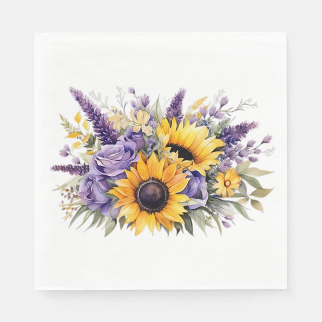 Sunflower Floral Napkin (Front)