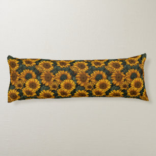 Sunflower Floral Nursery Decor Luxury Wedge Body Cushion