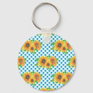 Sunflower Floral Outfits Key Ring