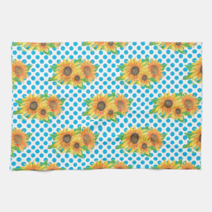 Sunflower Floral Outfits Tea Towel