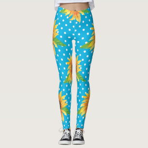 Sunflower Floral Outline Leggings