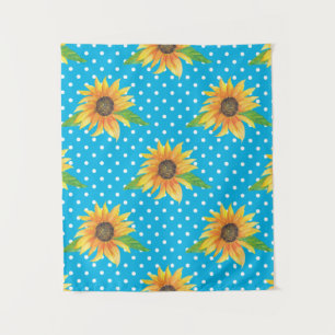 Sunflower Floral Outline Tapestry