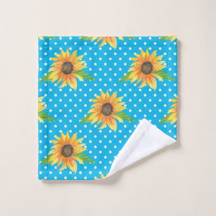 Sunflower Floral Outline Wash Cloth