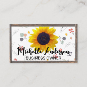 Sunflower Floral Pattern Business Card