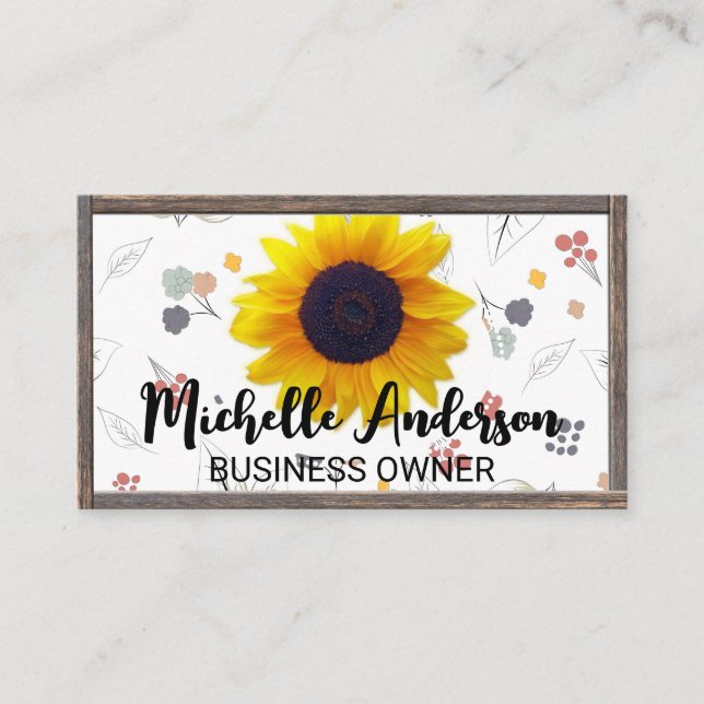 Sunflower | Floral Pattern Business Card (Front)
