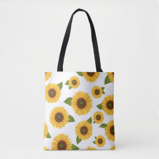 Sunflower Floral Pattern Tote Bag