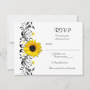 Sunflower Floral Response Card