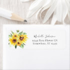 Sunflower Floral Return Address Label