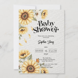 Sunflower Floral Rustic Baby Shower Invitation