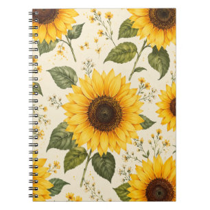 Sunflower Floral Spiral Notebook