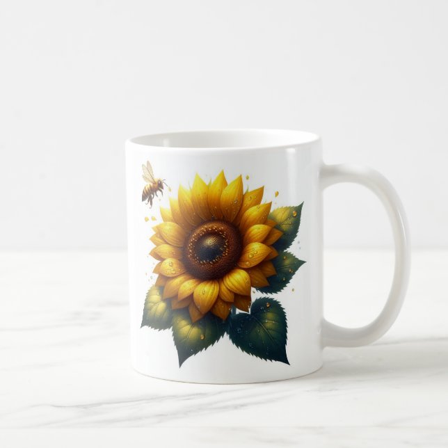Sunflower Floral Summer  Coffee Mug (Right)