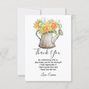 sunflower, floral thank you card