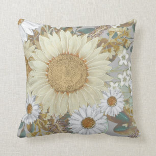 Sunflower Floral Throw Pillow
