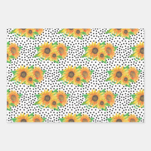 Sunflower Floral Wall Decals Wrapping Paper Sheet